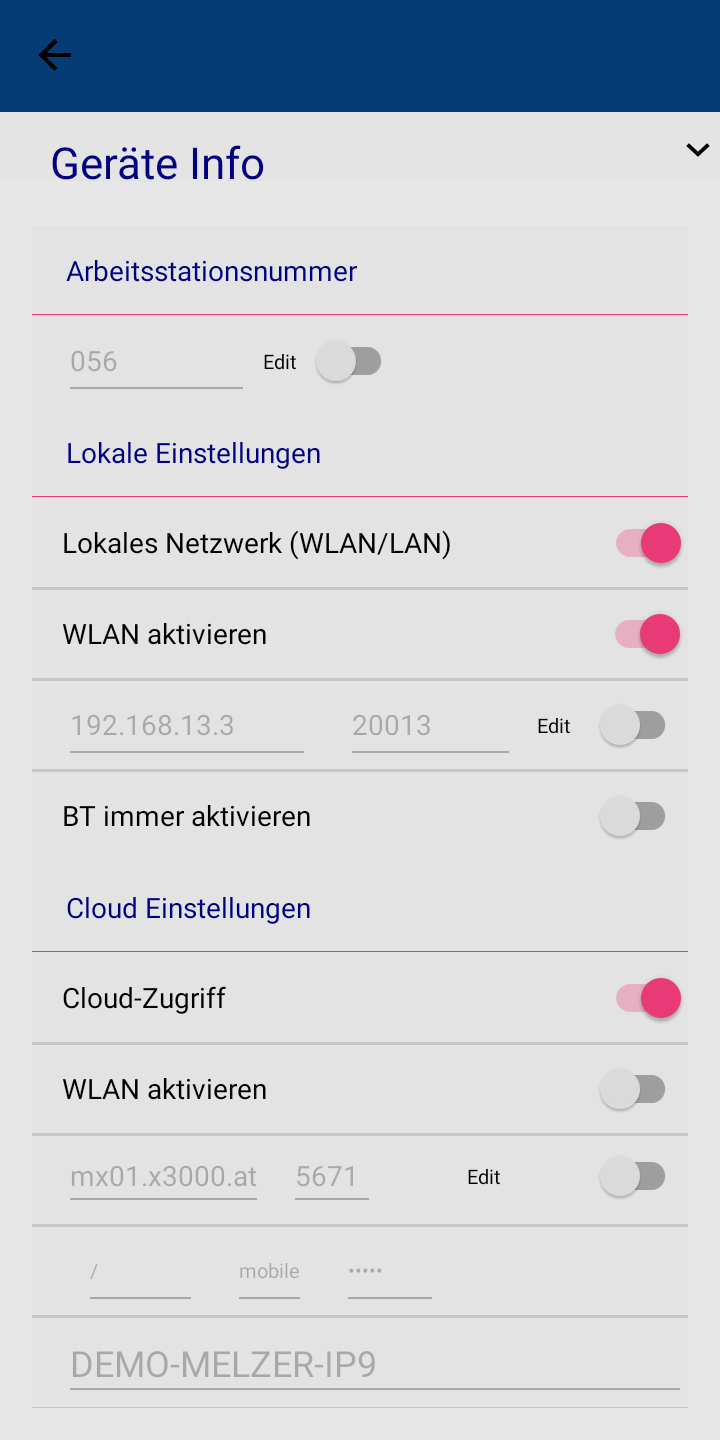 MobileKasse Settings