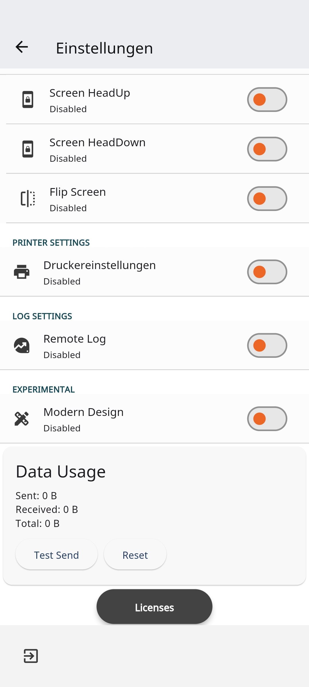 MobileKasse Settings