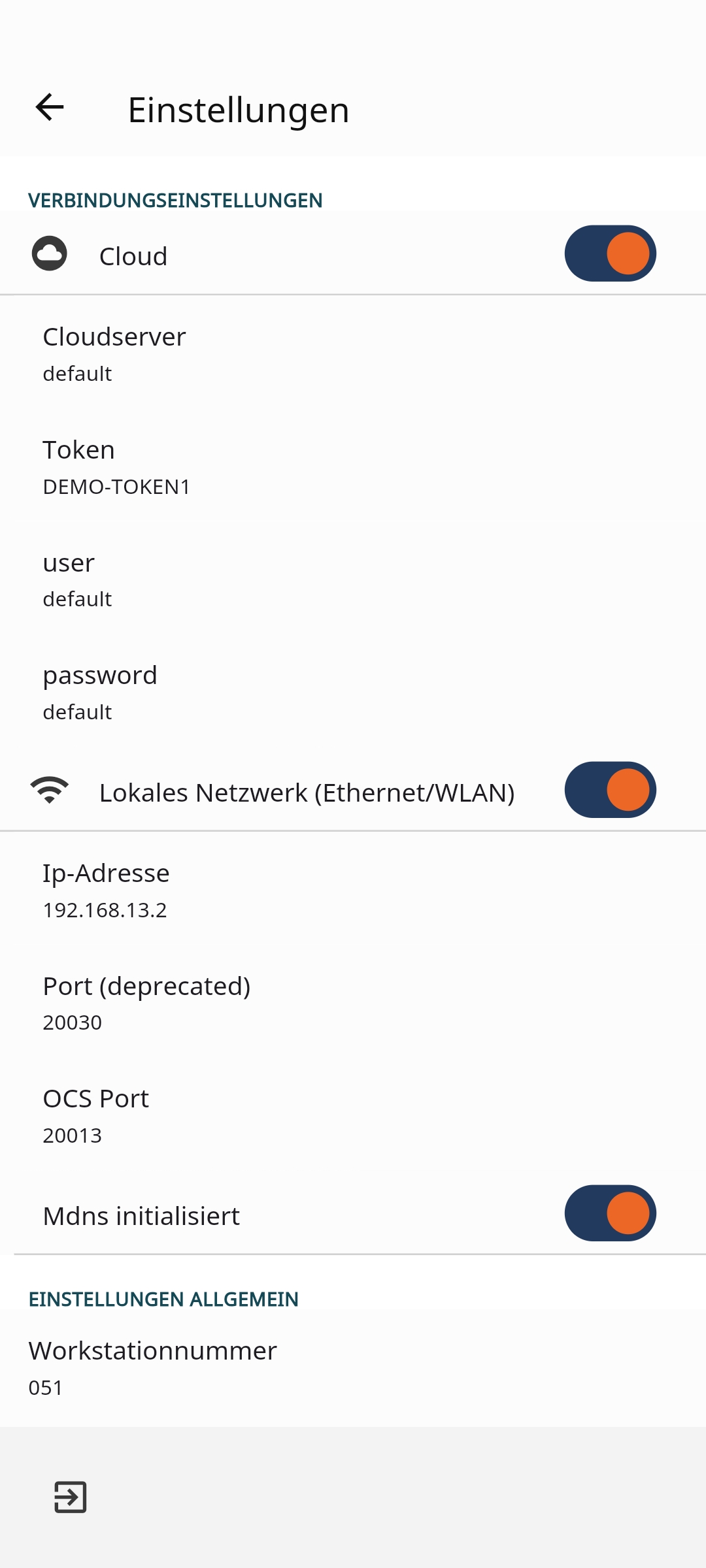 MobileKasse Settings