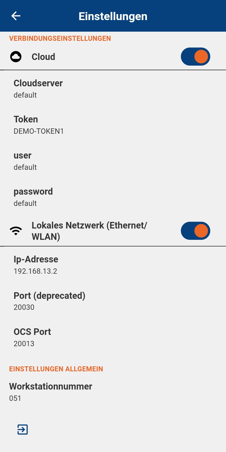 MobileKasse Settings