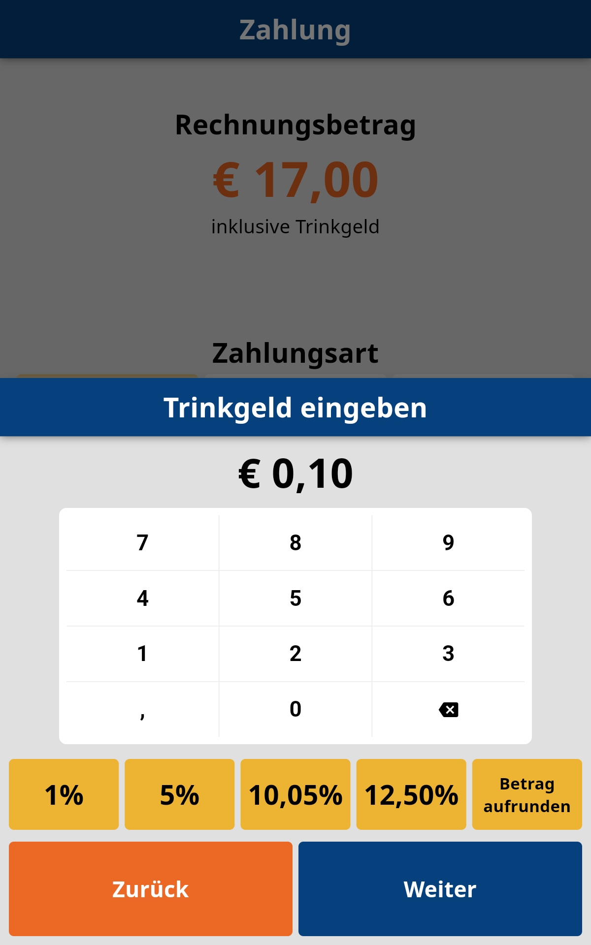Tip-Eingabe