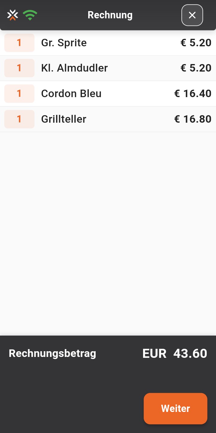 Geste Rechungsansicht