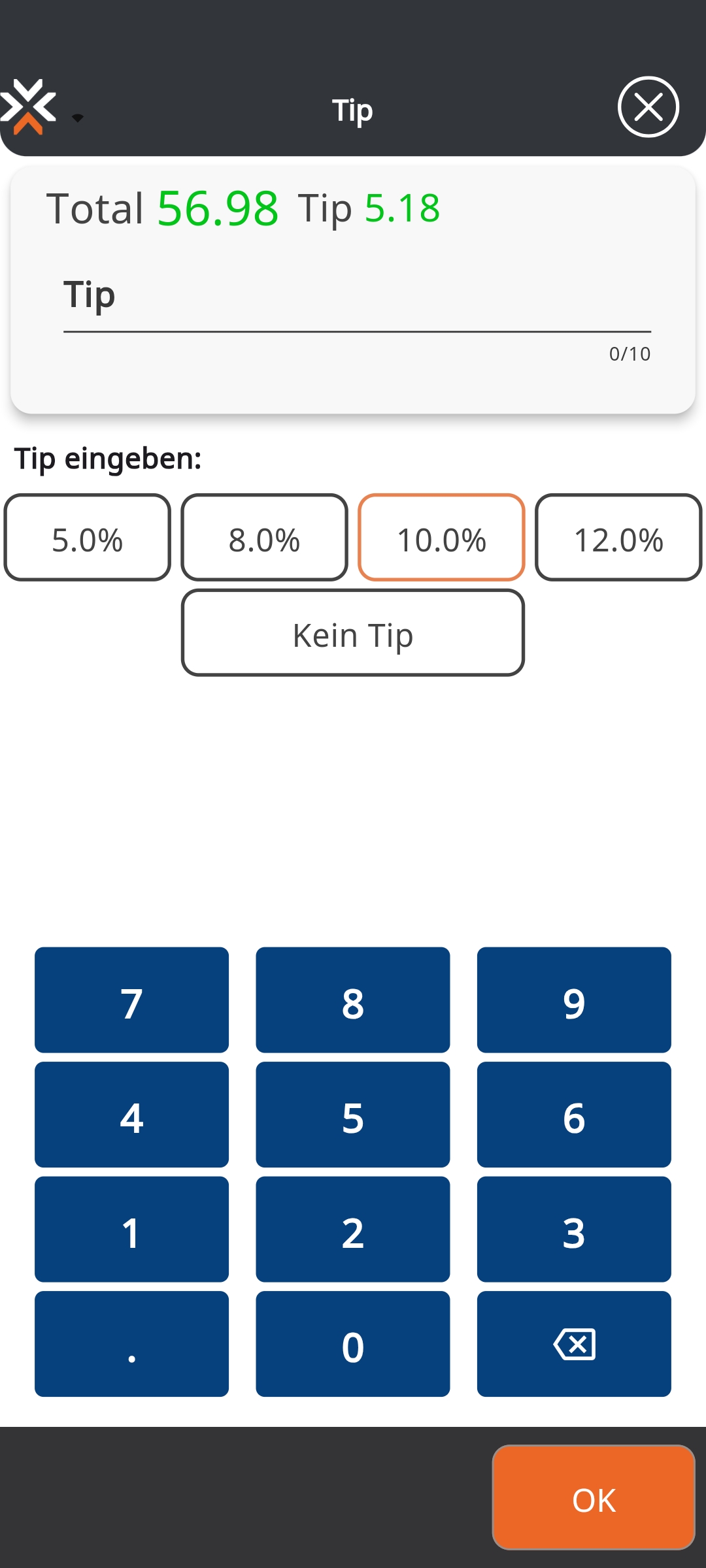 Tip % Eingaben